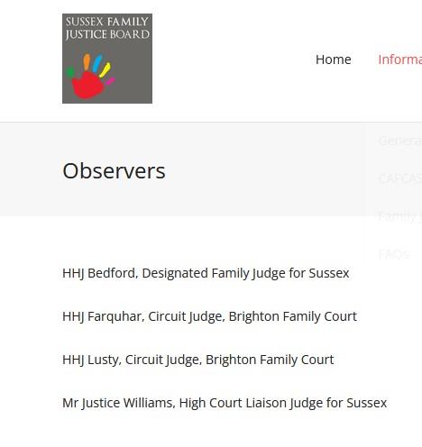 Sussex Family Justice Board Observers 14th August 2023